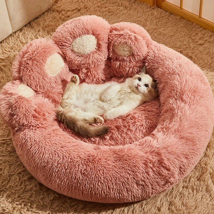 Fluffy Paw Plush Sofa Basket
