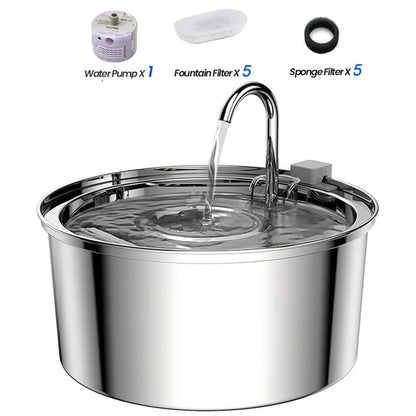 3.2L Automatic Stainless Steel Fountain with a Filter