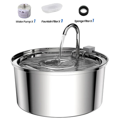 3.2L Automatic Stainless Steel Fountain with a Filter