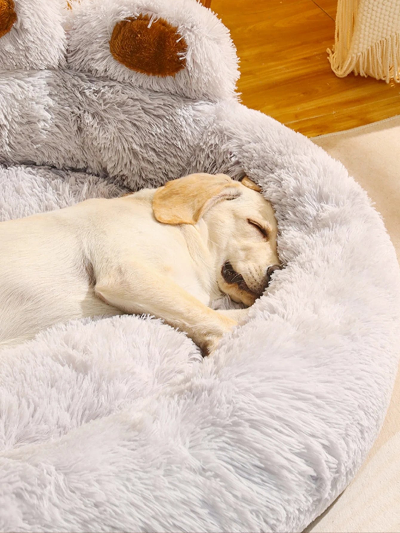 Fluffy Paw Plush Sofa Basket
