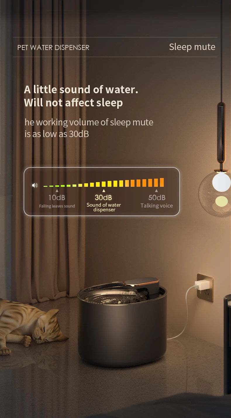 3L Ultra Silent Water Fountain with Motion Sensors & LED Lights
