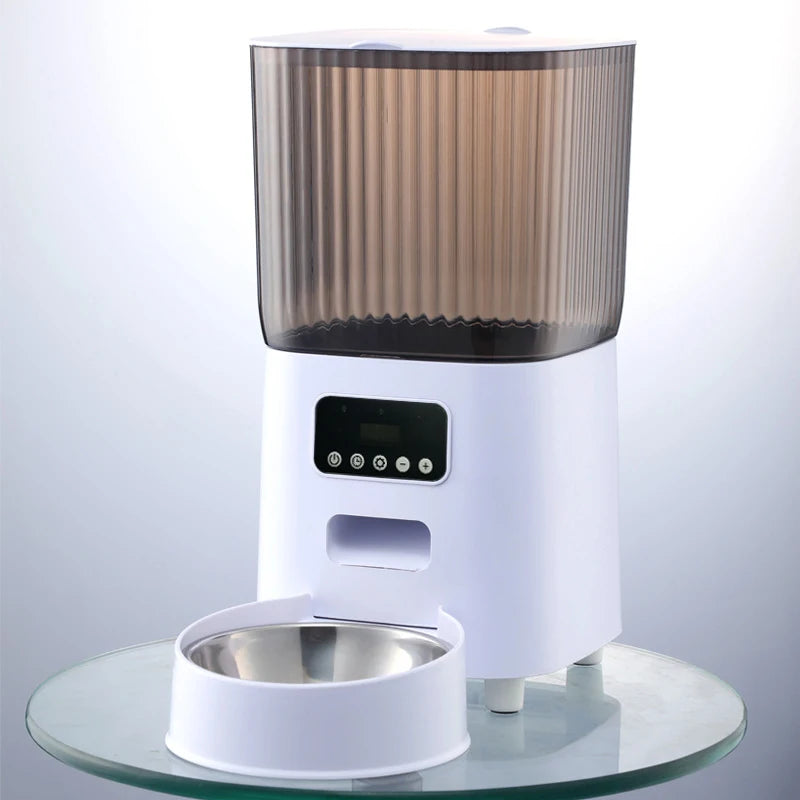 Double Bowl Button Food Dispenser