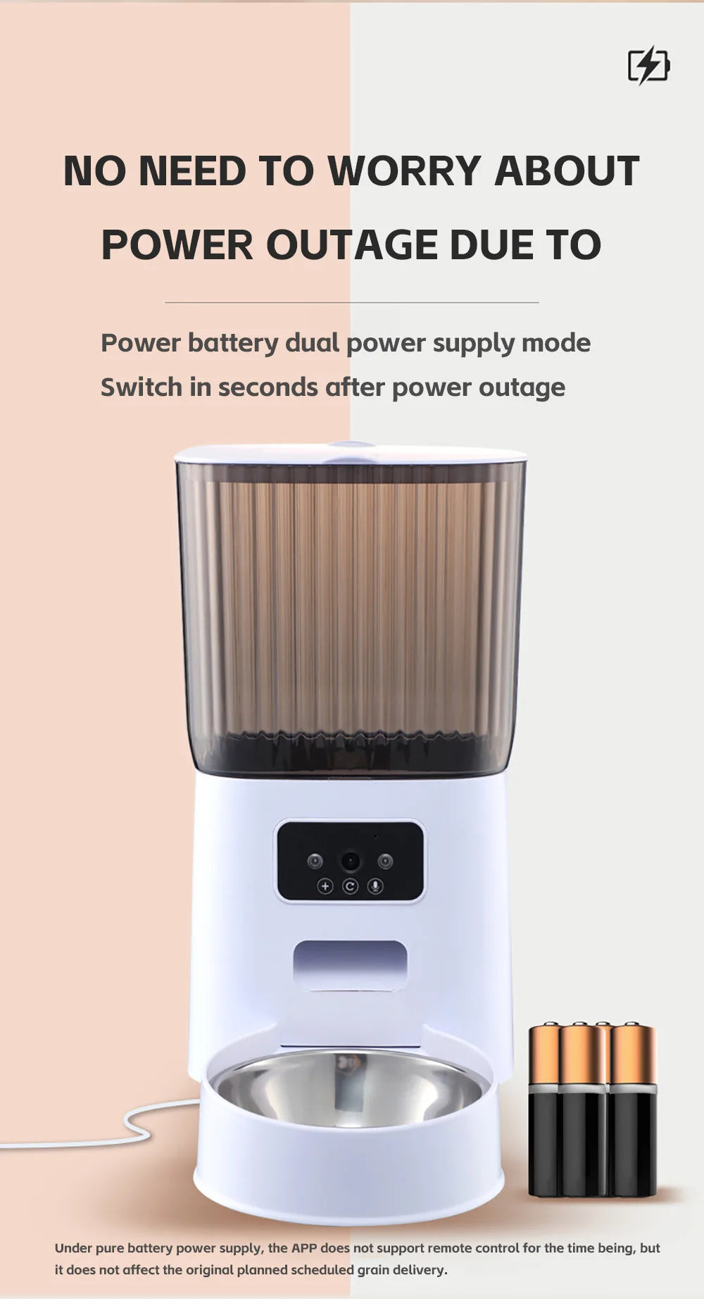 Camera Equipped Food Dispenser 5L