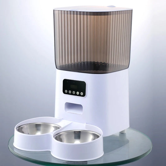 Double Bowl Button Food Dispenser