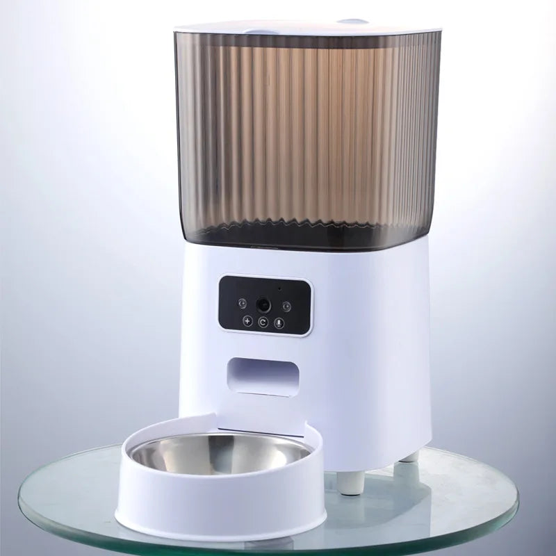 Double Bowl Button Food Dispenser