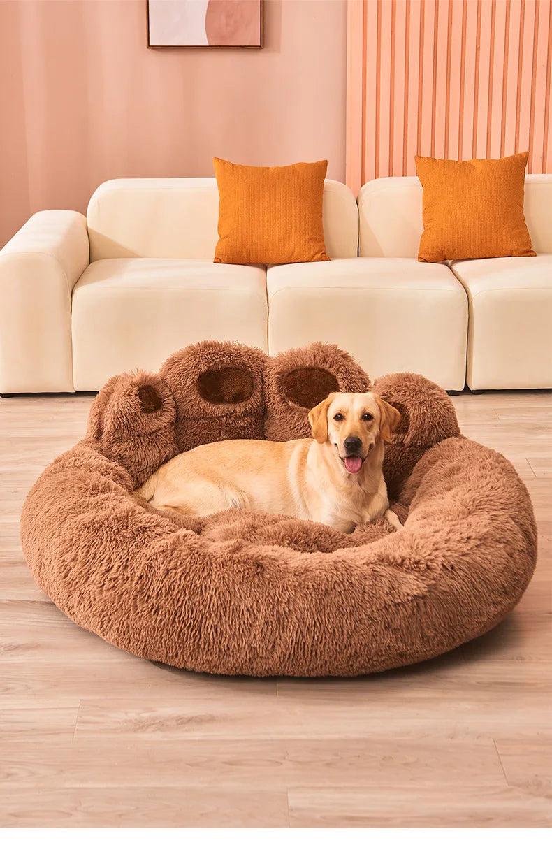 Fluffy Paw Plush Sofa Basket