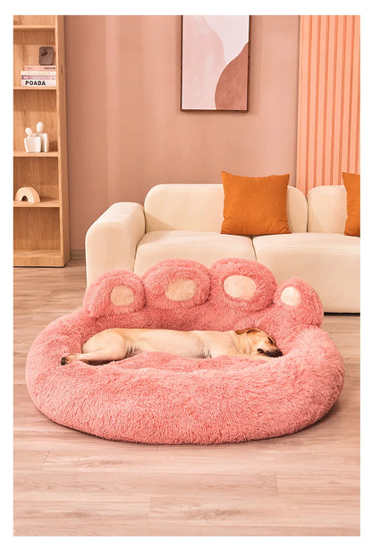 Fluffy Paw Plush Sofa Basket