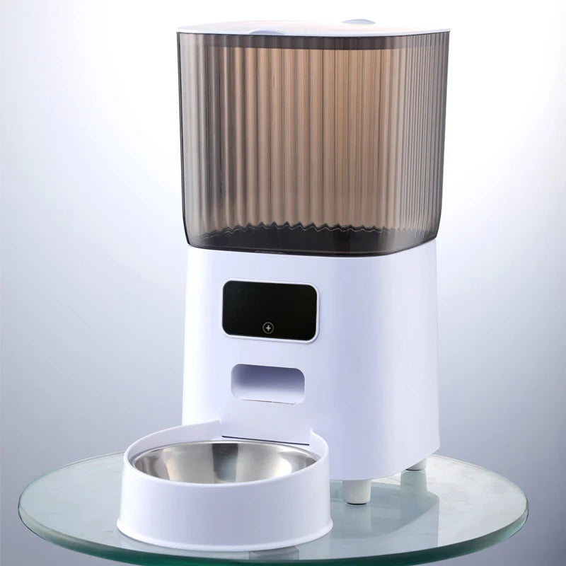 Double Bowl Button Food Dispenser