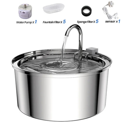 3.2L Automatic Stainless Steel Fountain with a Filter